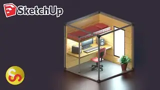 Modeling a cozy low poly interior – Sketchup Timelapse Tutorial
