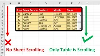 How to make a scrollable table in excel | Scroll data without scrolling the sheet. 