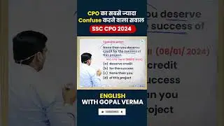 SSC CPO English Classes | English for SSC | English by Gopal Verma Sir 