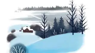 Snowy landscape painting on Ipad Pro - Isabella Koelman