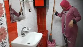 روتين تنظيف وغسيل الحمام 💦💫مسكته خليته قشطه من كتر النظافه💯
