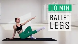 10 Min Ballerina Thighs + Legs Workout | Slim Ballet Legs Pilates At Home (No Equipment)