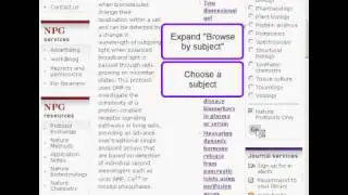 Browsing Nature Protocols from the home page (Computational Biology)