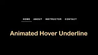 Animated Hover Underline effect using HTML and CSS only