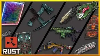 Rust Skins | Dragon Rage DBS, Jade Beast Metal Tools, Loan Wolf Eoka, Neon Bismuth Garage Door 