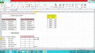 How to paste data in Different ways in Excel. Copy Paste values without formatting. Paste Special