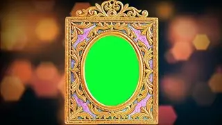 Golden Round Mirror Green Screen Animation Effect Frame HD Video