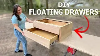 I built FLOATING DRAWERS for my laundry / Cabinet Drawers DIY Beginner / Laundry Makeover Part 8