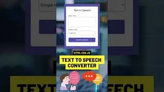 Text to speech converter using HTML CSS and JavaScript.    