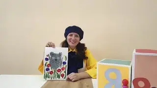 Рисуем с малышами котика губкой.