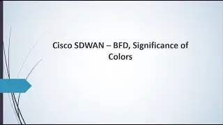 Cisco SDWAN | BFD, Significance of Colors (Full Course) Ch-13 