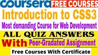 Introduction to CSS3 Coursera Quiz Answers |Answers of Coursera| All Quiz Answers