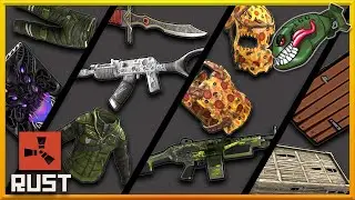 Rust Skins | Elite Crate Clothing, JPEG Wood Door, Lunar AR, Scimitar Sword, Pizza HQM #309