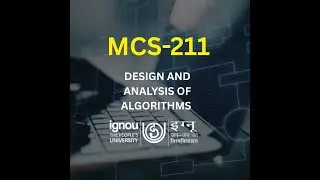 MCS-211 Design and Analysis of Algorithms  | Unit wise | MCA IGNOU | UGC NET Computer Science