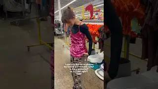 trying on clothes at the thrift be like