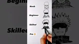 How to Draw Gojo|JujutsuKaisen in different levels😳 