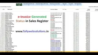 (Buy TDL Source Code) e-Invoice Generated Status in Sales Register in Tally Prime |Tallywebsolutions