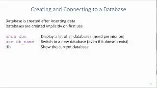 NoSQL: Creating Databases in MongoDB