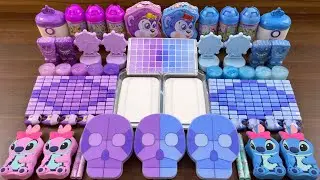 PURPLE vs BLUE I Mixing random into Glossy Slime I  Satisfying Slime 