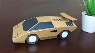 Cardboard Lamborghini Countach DIY tutorial, Free Template.