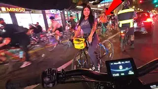 RIDING IN A MASSIVE BIKE RIDEOUT IN LOS ANGELES AFTER DARK..