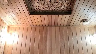 Вагонка в бане! Потолок из вагонки! Как сделать потолок в бане! 