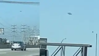 Classic Disk Shaped UFO Sighted By Driver Over Highway In Los Angeles, California