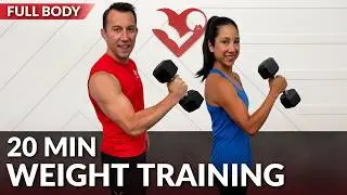 20 Min Full Body Beginner Workout at Home - Dumbbell Strength Training for Women & Men Over 50