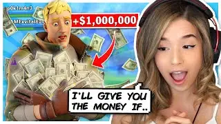 I OFFERED $1,000,000 TO A RANDOM DUO! - Pokimane Fortnite