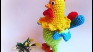 Rooster hook amigurumi.PETUH SYMBOL 2017 How to tie a hook petuha.Vyazanie + amigurumi toys.