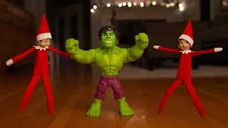 Elf On The Shelf Caught Moving on Camera Playing With The Hulk
