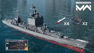 modern warships - USS long beach - free ship with large number of armaments - online gameplay