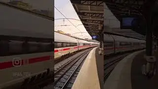 The German ICE high speed train departing the station #germantrains #fyp  #helpmegetpartnership