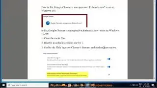 Fix Google Chrome is unresponsive, Relaunch now? error on Windows 10?