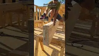Дом 119м². Сборка столбов и прогонов. 