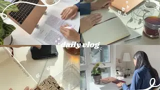 daily vlog | coffee, bullet journaling, studying, online class, opening packages