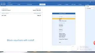 Tally prime   How to block vouchers with Cutoff