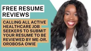 Free Resumes Reviews For Healthcare Professionals| #FHSResumeProgram