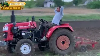 Трактор в поле. Вспашка поля. Минитрактор Шифенг 350Л (Shifeng 350L)