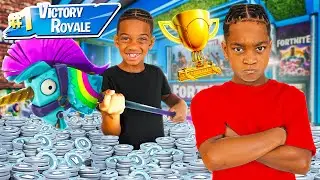 EVERY KILL KYRIE GETS = $100 CHALLENGE IN FORTNITE **DJ GOT JEALOUS**