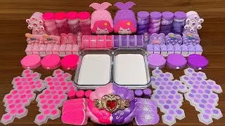 PINK vs PURPLE I Mixing Random into Glossy Slime I Satisfying Slime 
