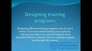 The first section is the basics of training in English