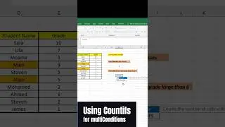 Countif and Countifs in excel #shorts