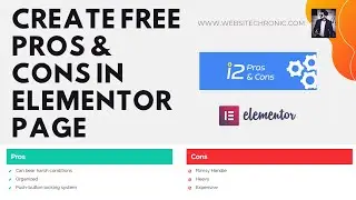 How to Create i2 Pros & Cons Table on Elementor Page Builder for Free | Pros & Cons For Wordpress