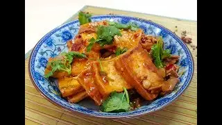 Свинина с румяным тофу и с ароматной пастой (家常豆腐)