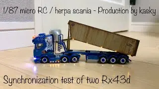 1:87 micro RC / herpa scania - synchronization test of two Rx43d receiver.