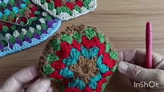 Коврик крючком. Вяжем из остатков пряжи.