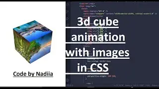 3d cube animation with images in CSS. Project with source code.