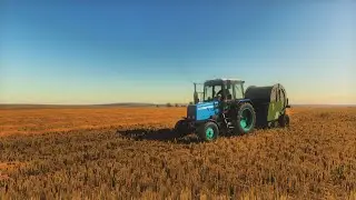 Farming simulator 22 / Карта Владимировка/ Тюковка соломы, уборка овса №5