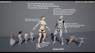 DAZ Unreal Engine Rigging + Animation + Breast Morph Tutorial Announcement